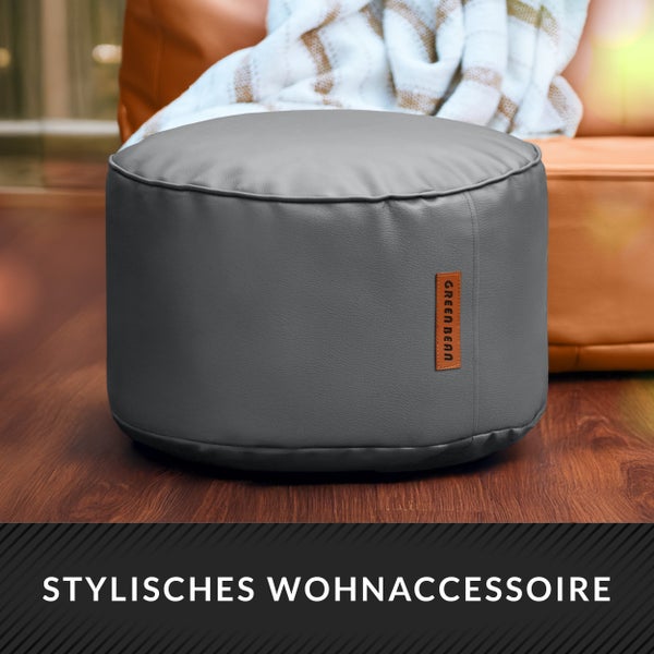 Grauer Sitzpouf von Green Bean als stilvolles Wohnaccessoire