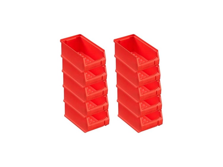 PROREGAL Rote Sichtlagerbox 2.0 HxBxT 7,5 x 10 x 17,5 cm 0,8 Liter Sichtlagerbehälter Sichtlagerkasten Sichtlagerkastensortiment Sortierbehälter