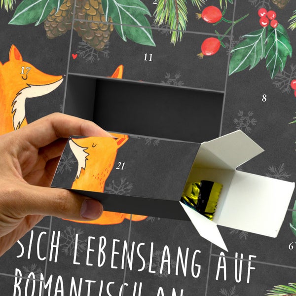 Mr. & Mrs. Panda Befüllbarer Adventskalender Füchse Liebe - Schwarz