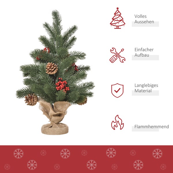HOMCOM Weihnachtsbaum, Ø28 x 50 cm, PE, Grün