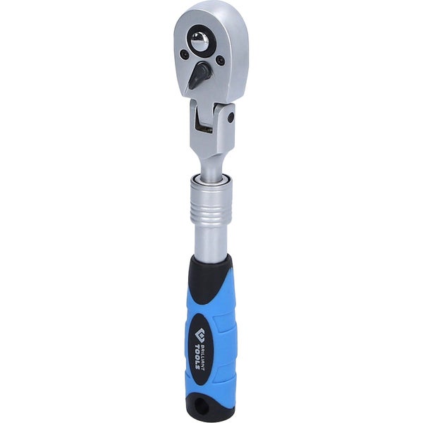 BRILLIANT TOOLS 1/4 Teleskop-Umschaltknarre mit flexibelem Kopf  (175 - 225 mm) - BT020997