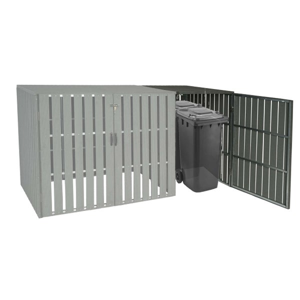 Mülltonnenbox mit zwei Abfallbehältern