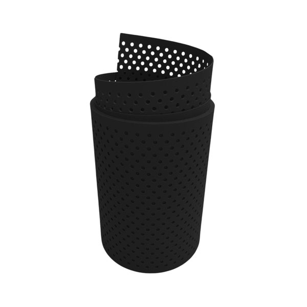 Schwarzes Drainagerohr aus Kunststoff mit Löchern