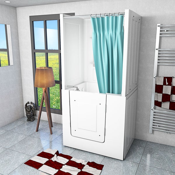 Seniorendusche Sitzwanne Wanne Tür S02D-TH-B-R 100x78cm