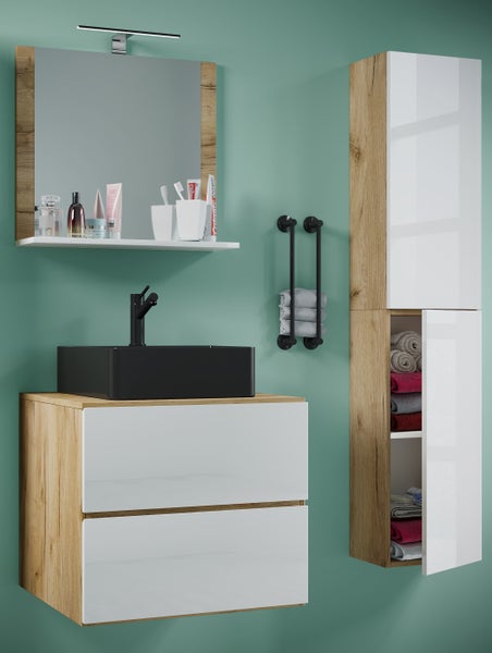 4-tlg Waschtisch Badmöbel Lendas 60 cm L Schublade