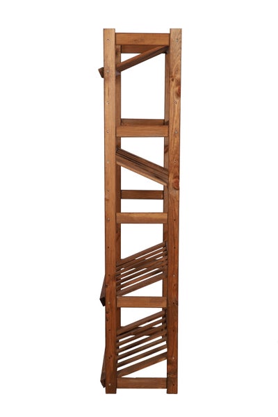 PROREGAL Getränkekistenregal SPREEWALD HxBxT 163x70x33cm 4 Ebenen Massives Kiefernholz Braun geölt
