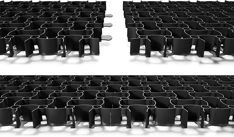 BigDean 10x Rasengitter Paddockplatte SCHWARZ 50x50 cm Reitplatzmatten Rasenmatten Rasenwaben Kiesgitter Parkplatzrasen 2,5 m²