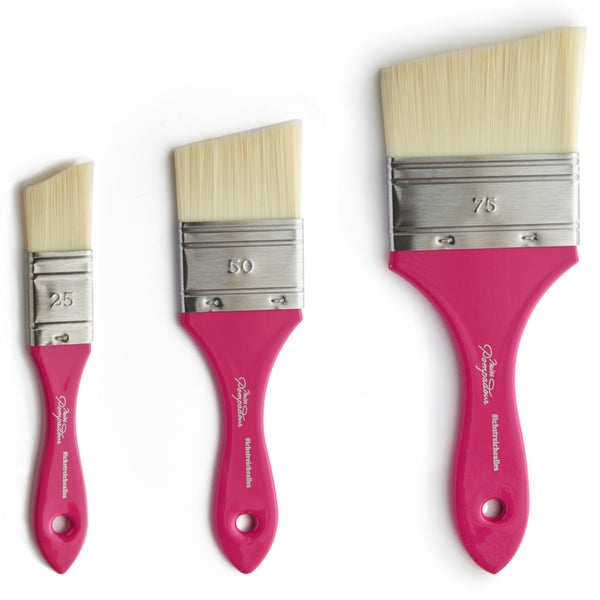 MissPompadour 3er Pinselset für Wandfarbe, Kreidefarbe, Holzfarbe, Möbelfarbe - Malerset mit 3 Pinseln für Lack, Lasur, Acrylfarbe - Pinsel Set Malerpinsel, Borstenpinsel 25mm, 50mm, 75mm