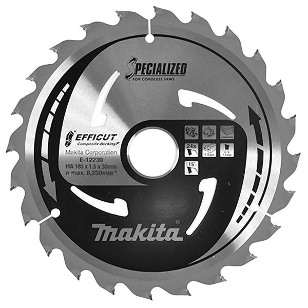 Makita EFFICUT Sägeblatt WPC / Holz 185 x 30 x 24Z - E-12239