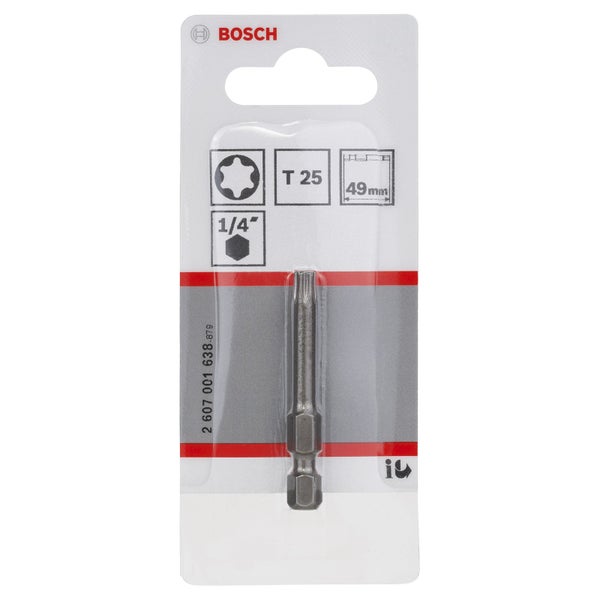 Bosch 1x Schrauberbit Extra-Hart, T25, 49 mm - 2607001638
