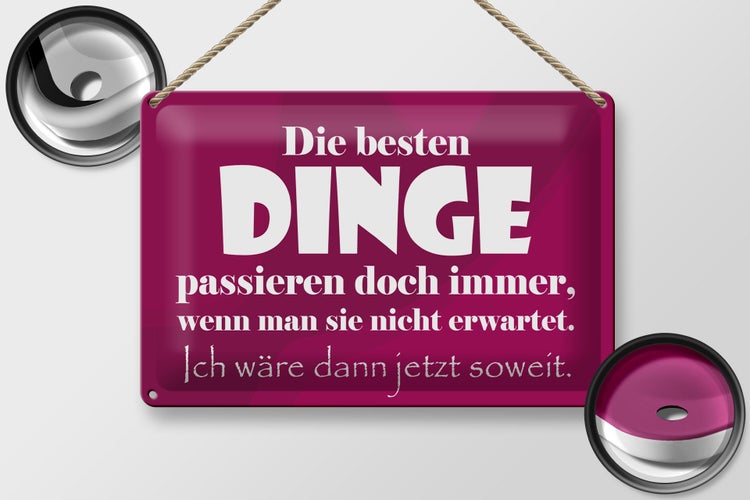 Blechschild Spruch 30x20cm Die besten Dinge