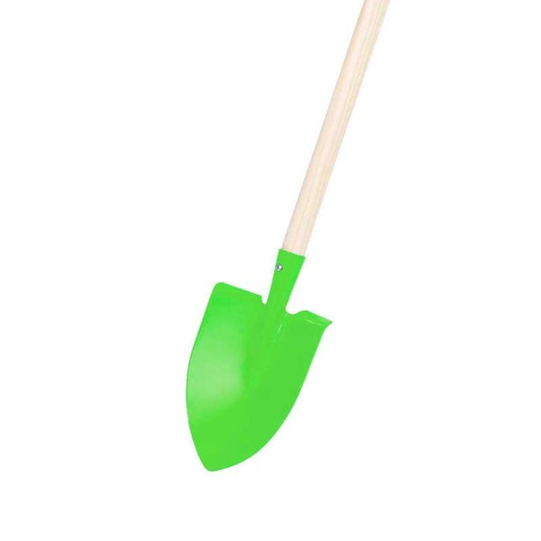 Spitze Kinderschaufel (Metall) mit Holz-Stiel - Grün