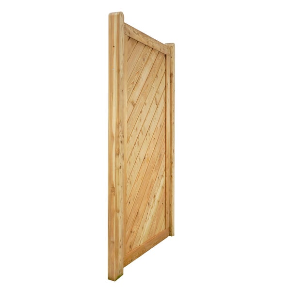 Holzzaun-Sichtschutz mit diagonaler Bretterstruktur