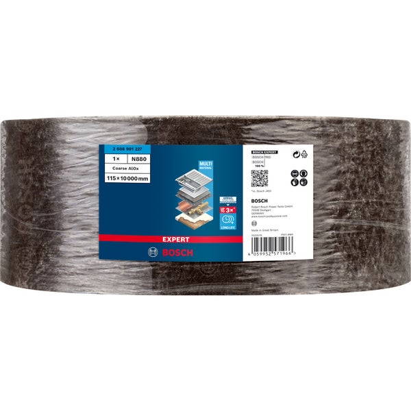 Bosch Expert N880 Vliesrolle zum Handschleifen 115 mm x 10 m grob A - 2608901227