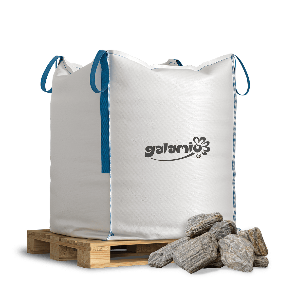 Galamio Gneis Schotter » kaschiert &amp; getrommelt « 1000kg