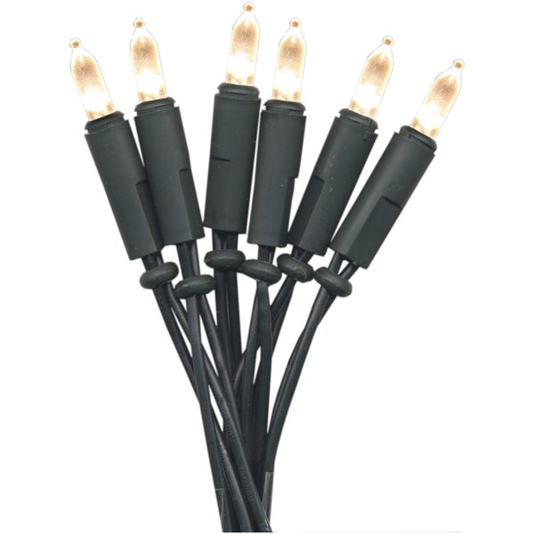 Lichterkette mit klaren Birnen und schwarzem Kabel