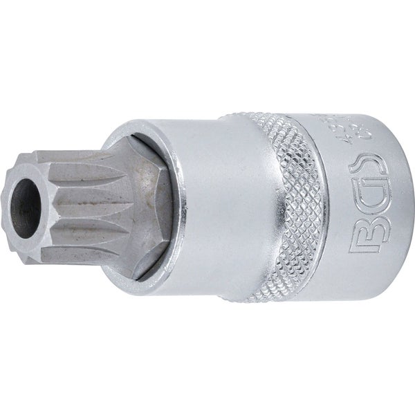 BGS Bit-Einsatz Antrieb Innenvierkant 12,5 mm (1/2) Innenvielzahn (für XZN) mit Bohrung M16 - 4356