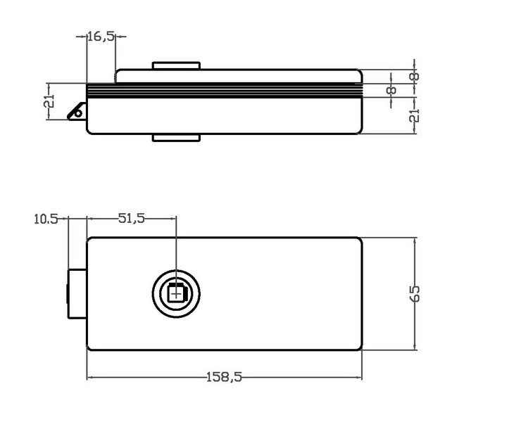 Glastür Klarglas 834x1972mm 10 Felder schwarz Komplettset mit Glastürbeschlag