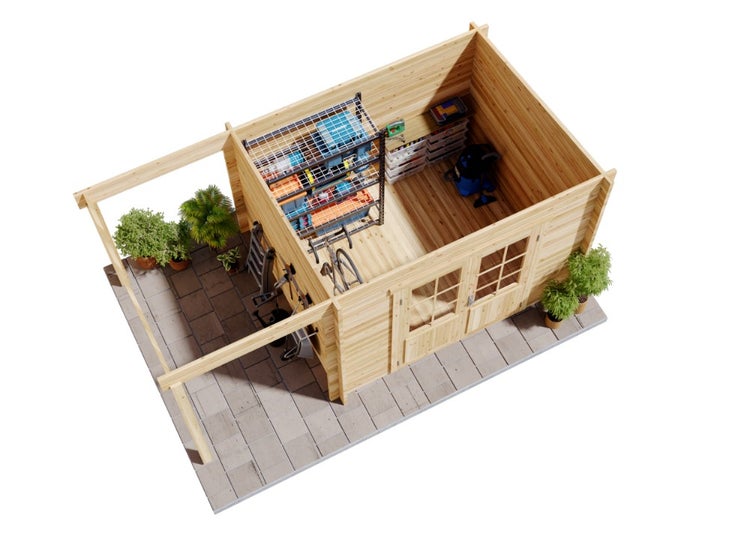 Alpholz Gartenhaus Maria mit Schleppdach aus Holz Gerätehaus mit 40 mm Wandstärke und Imprägnierung