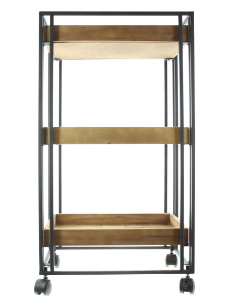 FRANK FLECHTWAREN | Servierwagen Living-Wood, HOLZ, 41 x 28 x 74 cm