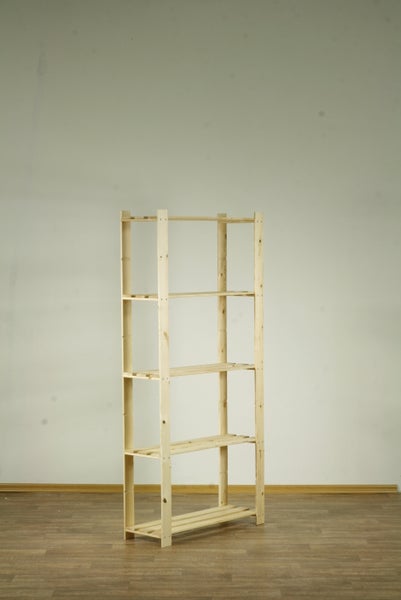 PROREGAL Holzregal Pinepeak HxBxT 170 x 80 x 28 cm 5 Fachboden 1,2 cm Dickes Kiefernholz Natur