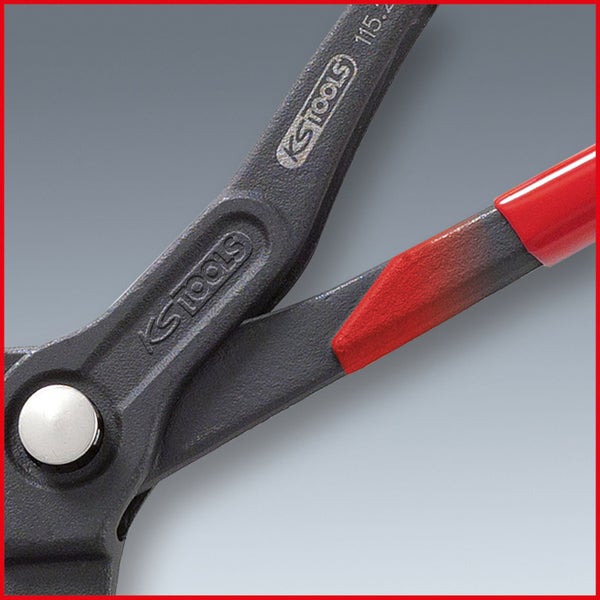 KS Tools Wasserpumpenzange mit roten Griffen und verstellbarem Gelenk