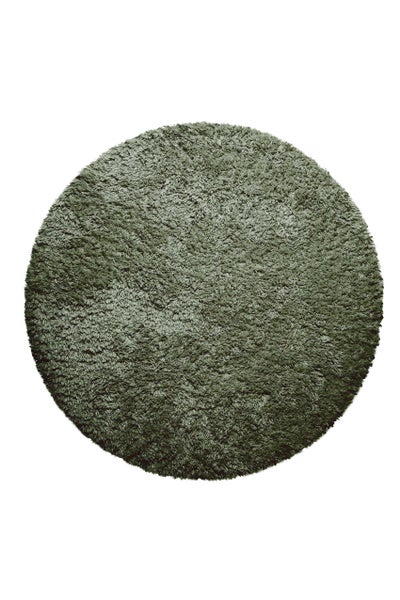Nachhaltiger Teppich Rund Grün soft & weich Matteo Homie Living 80 cm rund