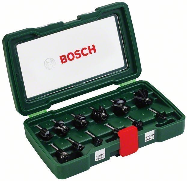 Bosch Fräser-Set-HM 12tlg. Durchmesser: 1/4 Schaft - 2607019465