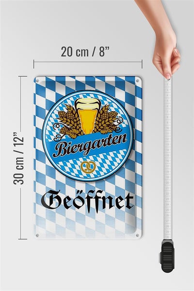 Blechschild Spruch 20x30cm Biergarten Bier Brezel Bayern