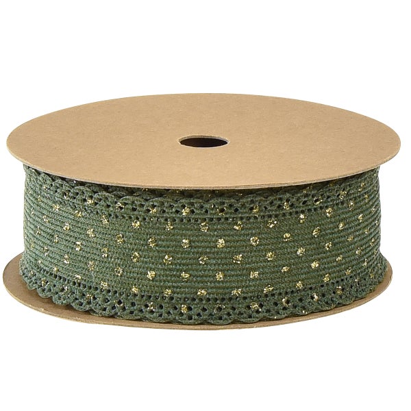 Spule mit dekorativem Zierband mit Lochmuster