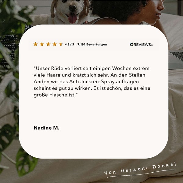 ALPHAZOO Brandlöscher Anti Juckreiz Spray 500ml für Hunde und Katzen I Sanfte Beruhigung für Fell und Haut