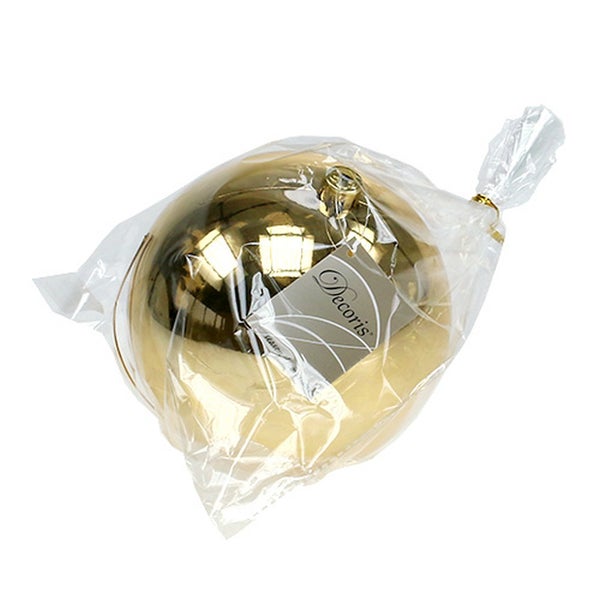 Goldfarbene Weihnachtskugel in transparenter Verpackung