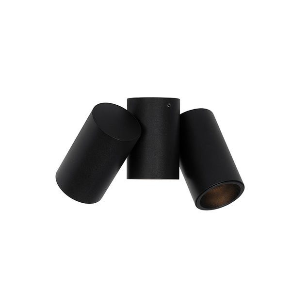 Dreiflammige, schwarze Deckenleuchte für den Innenbereich