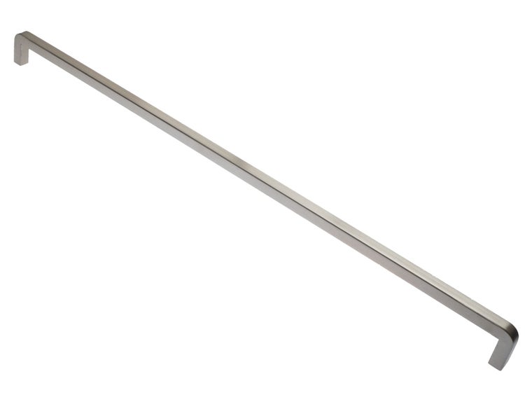 Langer, eckiger Möbelgriff aus Metall in gebürsteter Optik für Schränke und Schubladen
