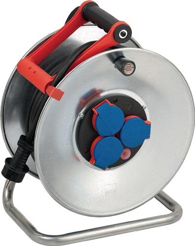 Kabeltrommel mit drei Steckdosen und Tragegriff