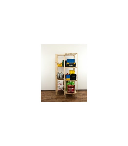 PROREGAL Eckregal Woodland HxBxT 166,4 x 85 x 50 cm Fachlast 120 kg 4 Fachboden Kiefernholz Natur