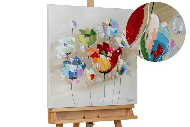 Handgemaltes Gemälde Acrylfarbe 60x60cm Bunt