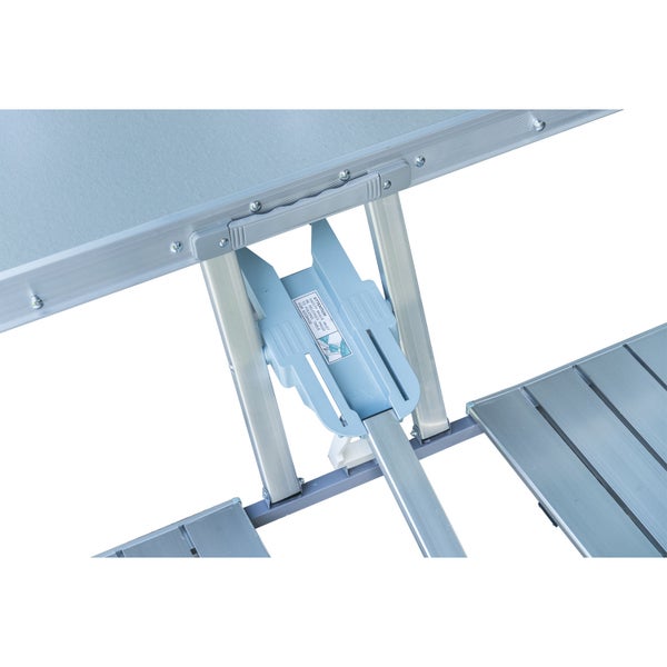 Outsunny Alu Campingtisch, Picknicktisch, mit 4 Sitzen, klappbar, 136 x 85,5 x 66cm, Alu + MDF, Silber
