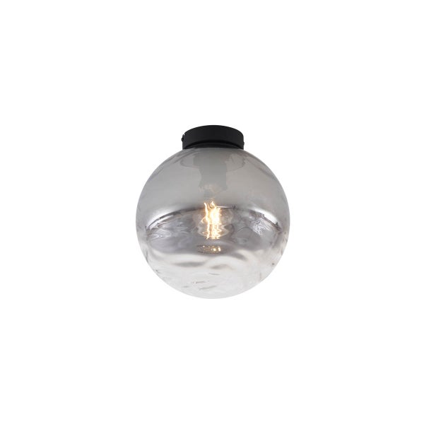 Design Deckenleuchte Schwarz mit Rauchverlauf Glas - Pillon