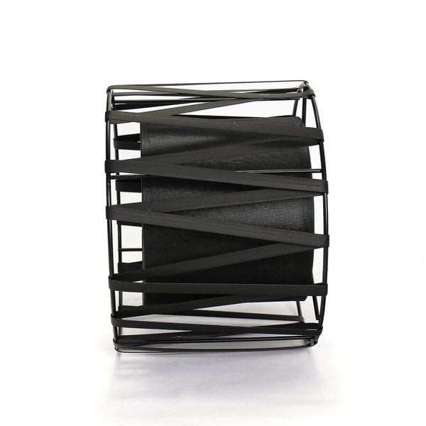 Dekorativer Übertopf aus Metall mit Holz-Innenfutter