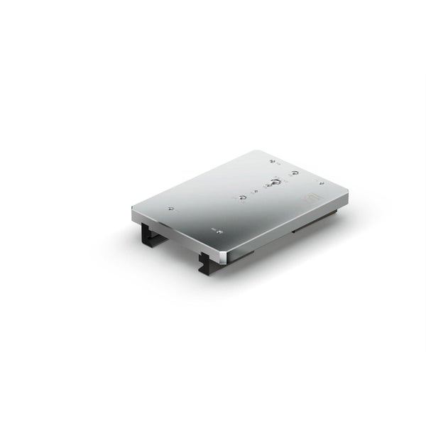 Fein VersaMAG Permanentmagnet mit Montageplatte inklusive Gewindebohrungen und Hebel zum Ein- und Ausschalten.