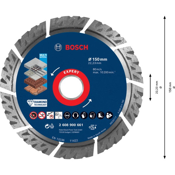Bosch Expert Diamanttrennscheibe, 150 mm Durchmesser