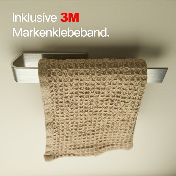 Designfabrik Hamburg Spültuchhalter ohne Bohren Silber Gebürstet 17cm