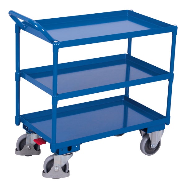 Etagenwagen mit drei Ablageflächen und Rollen