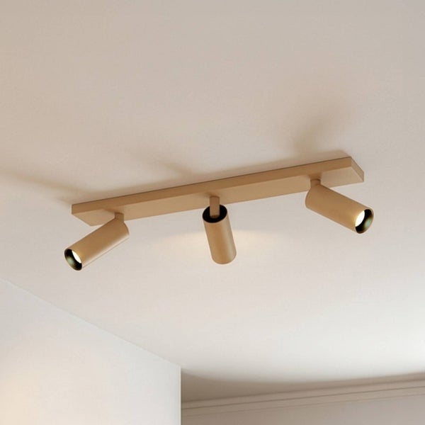 Deckenleuchte mit drei Strahlern an einer rechteckigen Halterung