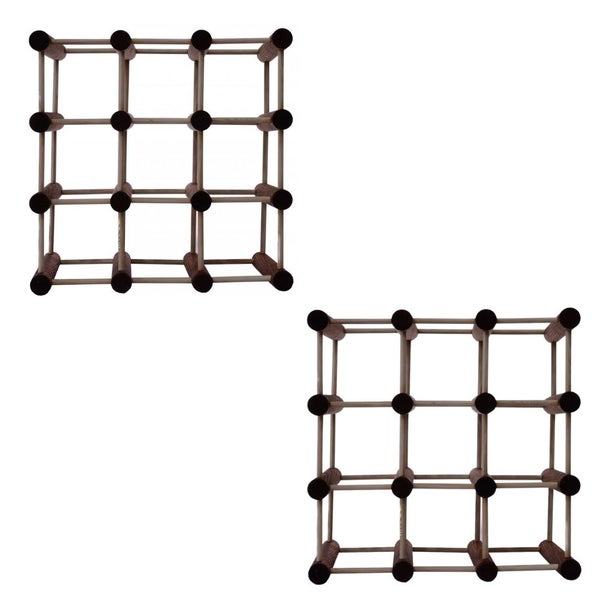 PROREGAL Modulares Weinregal Vinotega Mod HxBxT 36 x 36 x 24 cm 2 x  9 Flaschen Massives Kiefernholz Braun Geölt