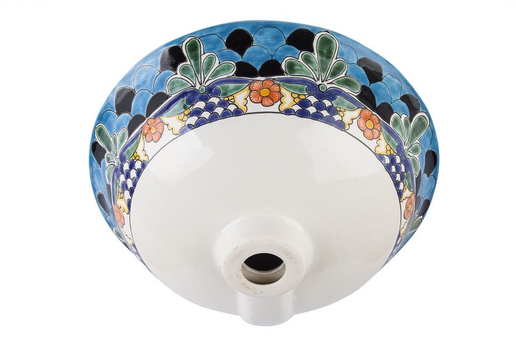 Keramik Aufsatzwaschbecken mit floralem Muster