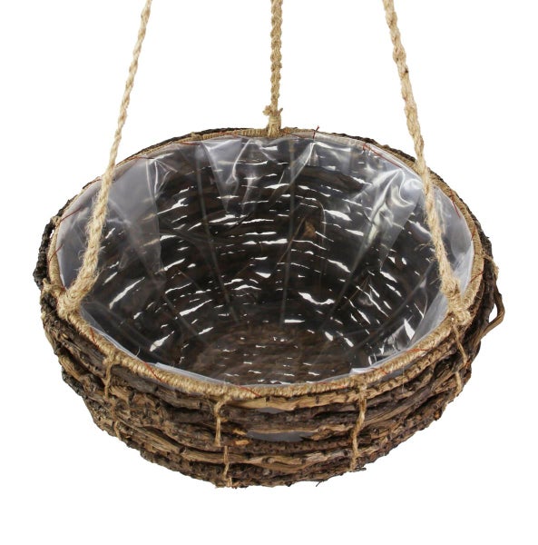 Dekoleidenschaft Pflanzenampel Coconut aus Kokoszweigen, Ø 31 cm, Blumenampel, Hängeampel, Hängeblumentopf