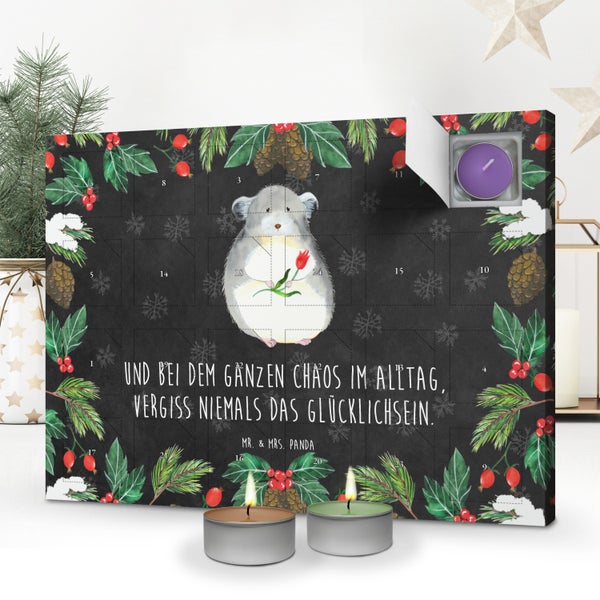 Mr. & Mrs. Panda Duftkerzen Adventskalender Chinchilla Blume - Schwarz