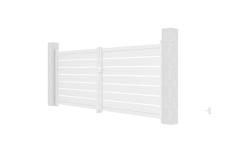 Flügeltor 3,5m VOGEL H.140 Weißaluminium
